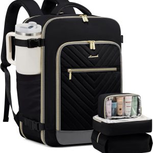 Travel Backpack For Women,40L Carry On Backpack Flight Approved,TSA Personal Item Travel Bag Fits 17 Inch Laptop,Business Weekender Overnight Daypack with 3 Packing Cubes